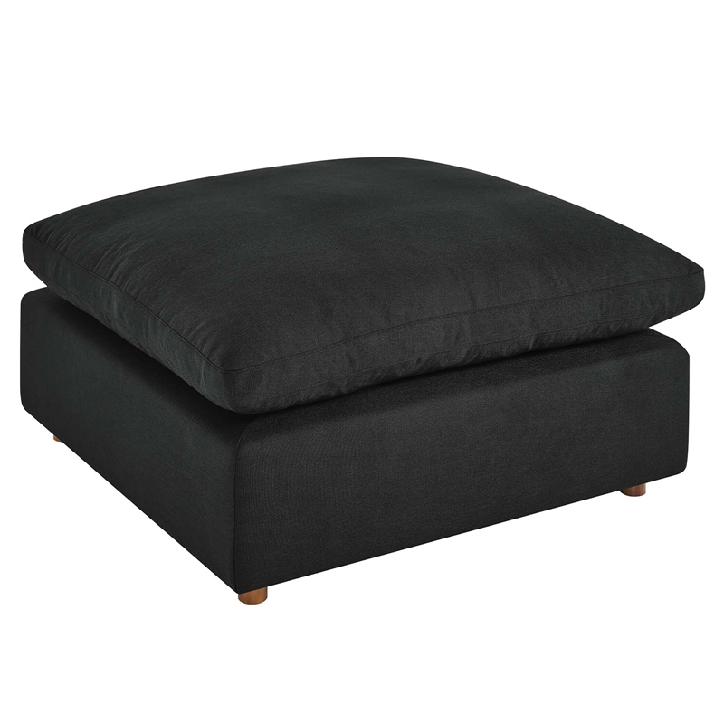 Modway Commix 4-Piece Fabric Down Filled Sectional Sofa Set in Black