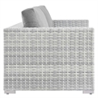 Modway Convene Rattan & Fabric Patio Loveseat in Light Gray/Gray
