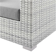 Modway Convene Rattan & Fabric Patio Loveseat in Light Gray/Gray