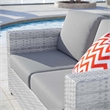 Modway Convene Rattan & Fabric Patio Loveseat in Light Gray/Gray