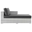 Modway Convene Rattan and Foam Patio Right Chaise in Light Gray/Charcoal