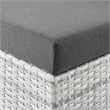 Modway Convene Rattan and Foam Patio Right Chaise in Light Gray/Charcoal