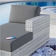 Modway Convene Rattan and Foam Patio Right Chaise in Light Gray/Charcoal