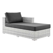 Modway Convene Rattan and Foam Patio Right Chaise in Light Gray/Charcoal