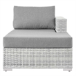 Modway Convene Rattan and Foam Patio Right Chaise in Light Gray