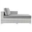 Modway Convene Rattan and Foam Patio Right Chaise in Light Gray