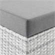 Modway Convene Rattan and Foam Patio Right Chaise in Light Gray