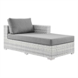 Modway Convene Rattan and Foam Patio Right Chaise in Light Gray