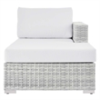 Modway Convene Rattan and Foam Patio Right Chaise in Light Gray/White