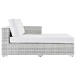 Modway Convene Rattan and Foam Patio Right Chaise in Light Gray/White