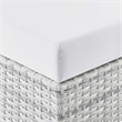 Modway Convene Rattan and Foam Patio Right Chaise in Light Gray/White