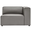 Modway Mingle Modern Faux Leather Right-Arm Chair in Gray Finish