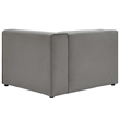 Modway Mingle Modern Faux Leather Right-Arm Chair in Gray Finish