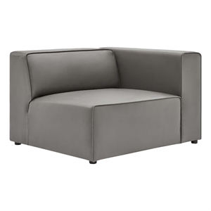Modway Mingle Modern Faux Leather Right-Arm Chair in Gray Finish