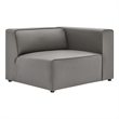 Modway Mingle Modern Faux Leather Right-Arm Chair in Gray Finish