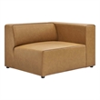 Modway Mingle Modern Faux Leather Right-Arm Chair in Tan Finish