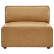 Modway Mingle Modern Faux Leather Armless Chair in Tan Finish