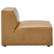 Modway Mingle Modern Faux Leather Armless Chair in Tan Finish