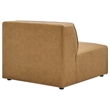 Modway Mingle Modern Faux Leather Armless Chair in Tan Finish