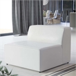 Modway Mingle Modern Faux Leather Armless Chair in White Finish