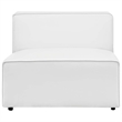 Modway Mingle Modern Faux Leather Armless Chair in White Finish