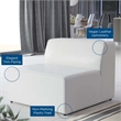 Modway Mingle Modern Faux Leather Armless Chair in White Finish