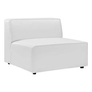 Modway Mingle Modern Faux Leather Armless Chair in White Finish