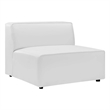 Modway Mingle Modern Faux Leather Armless Chair in White Finish