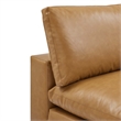 Modway Commix Down Filled Overstuffed Faux Leather Armless Chair in Tan