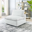 Modway Commix Down Filled Overstuffed Faux Leather Armless Chair in White
