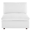 Modway Commix Down Filled Overstuffed Faux Leather Armless Chair in White