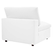 Modway Commix Down Filled Overstuffed Faux Leather Armless Chair in White