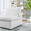Modway Commix Down Filled Overstuffed Faux Leather Armless Chair in White
