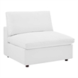 Modway Commix Down Filled Overstuffed Faux Leather Armless Chair in White