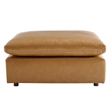 Modway Commix Down Filled Overstuffed Faux Leather Ottoman in Tan