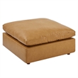 Modway Commix Down Filled Overstuffed Faux Leather Ottoman in Tan