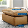 Modway Commix Down Filled Overstuffed Faux Leather Ottoman in Tan