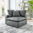 Modway Commix Down Filled Overstuffed Faux Leather Corner Chair in Gray