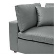 Modway Commix Down Filled Overstuffed Faux Leather Corner Chair in Gray