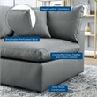 Modway Commix Down Filled Overstuffed Faux Leather Corner Chair in Gray