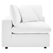Modway Commix Down Filled Overstuffed Faux Leather Corner Chair in White