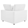 Modway Commix Down Filled Overstuffed Faux Leather Corner Chair in White