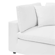 Modway Commix Down Filled Overstuffed Faux Leather Corner Chair in White