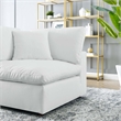 Modway Commix Down Filled Overstuffed Faux Leather Corner Chair in White