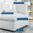 Modway Commix Down Filled Overstuffed Faux Leather Corner Chair in White