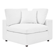 Modway Commix Down Filled Overstuffed Faux Leather Corner Chair in White