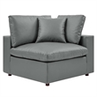 Modway Commix 5-Piece Modern Faux Leather Sectional Sofa in Gray Finish