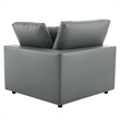 Modway Commix 5-Piece Modern Faux Leather Sectional Sofa in Gray Finish