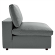 Modway Commix 5-Piece Modern Faux Leather Sectional Sofa in Gray Finish