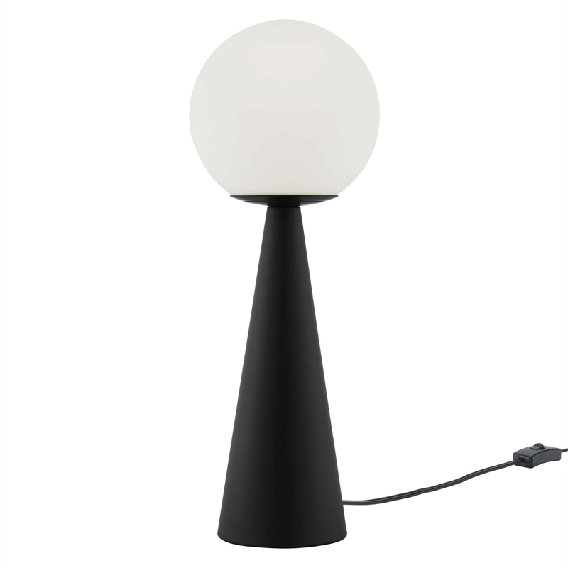 Modway Apex 1-Light Modern Glass/Metal Table Lamp in White/Black
